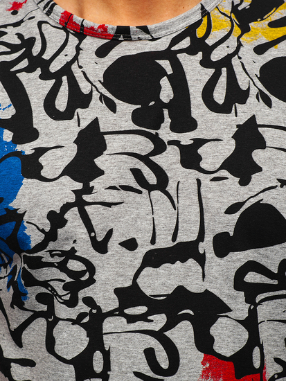 Tricou gri cu imprimeu Bolf 14901