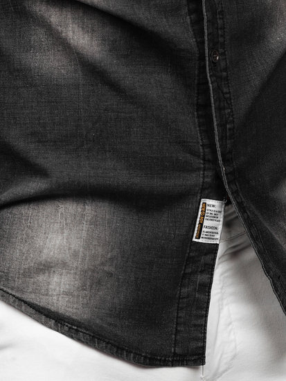 Cămașă de blugi cu mâneca lungă neagră Bolf MC703N