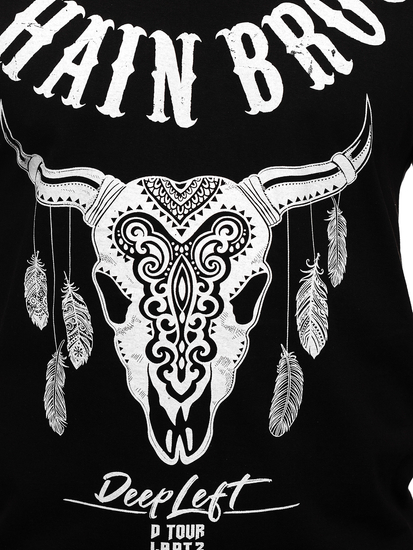 Maiou negru tank top cu imprimeu Bolf 14809