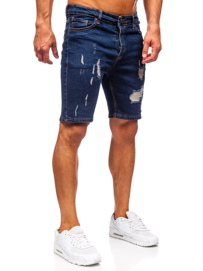 Pantaloni scurți din denim pentru bărbați bleumarin Bolf 0785
