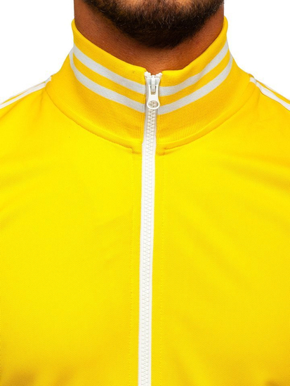 Bluză retro style cu fermoar bărbați galbenă Bolf 11113