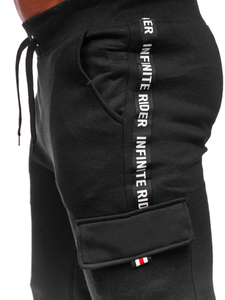 Pantaloni joggers cargo negri Bolf JX8715