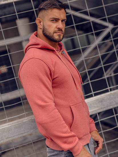 Hanorac gros cu fermoar roz-deschis Bolf 2008A