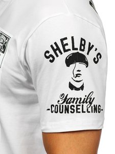 Tricou alb cu aplicații Bolf 2826