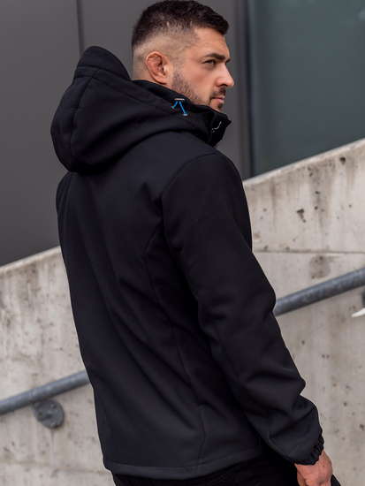 Geacă softshell neagră-albastră Bolf WX062