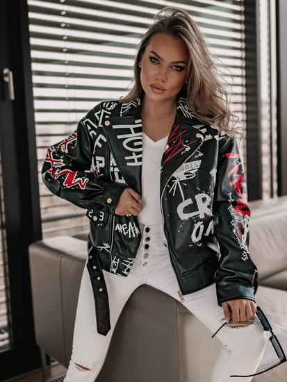 Geacă de piele neagră Bolf HX1995