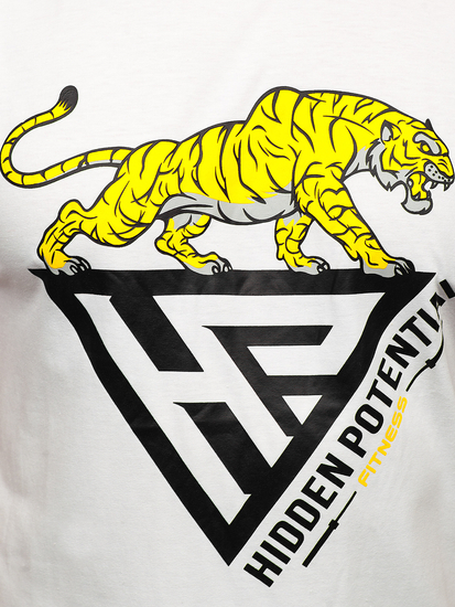 Tricou alb cu imprimeu Bolf Y70013