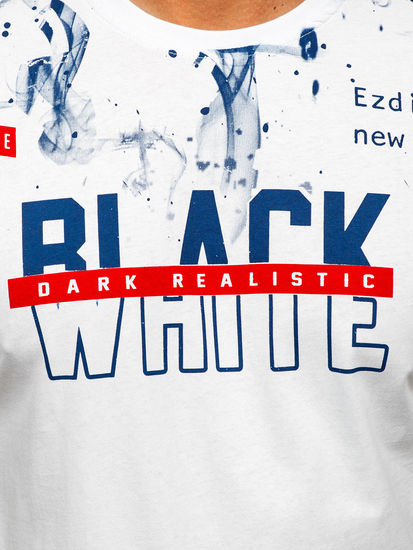 Tricou cu imprimeu alb Bolf 14718