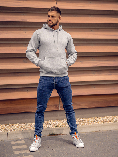 Hanorac gri-inchis tip cangur Bolf 1004