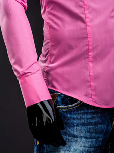 Cămașă elegantă bărbătească coral cu mâneci lungi Bolf 1703A