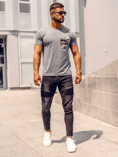 Tricou cu imprimeu army grafit Bolf 8T85A