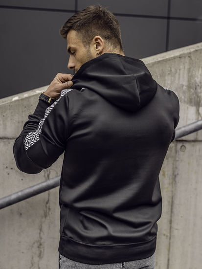 Hanorac negru cu imprimeu Bolf 8B996