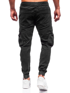 Blugi cargo joggers negri Bolf MP0105N