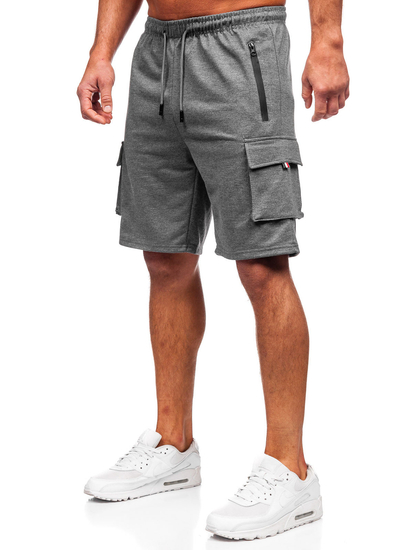 Pantaloni scurți de trening grafit pentru bărbați, pantaloni de luptă, Bolf 8K1501