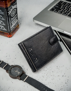 Portofel de piele bărbați negru 3080