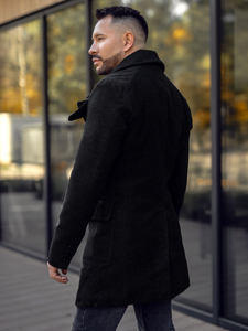 Palton de iarnă pentru bărbați, de culoare neagră, cu guler înalt Bolf 1048A2