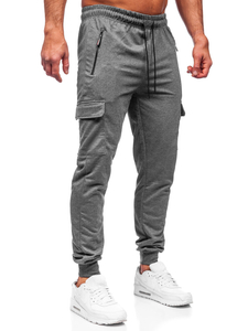 Pantaloni joggers cargo gri-antracit Bolf JX5061