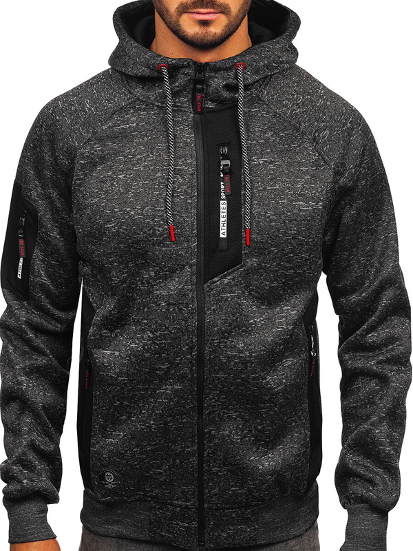 Hanorac pentru bărbați, izolat cu grafit, cu glugă Bolf TC1306