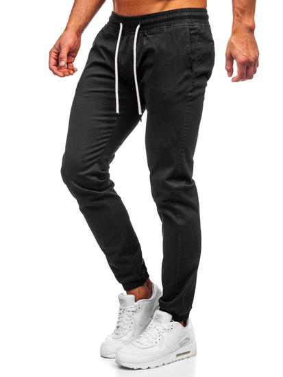 Pantaloni joggers negri Bolf 1145