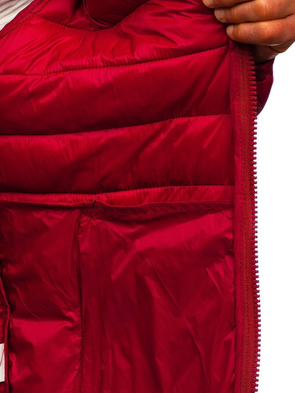 Geacă de iarnă bordo bărbați matlasată Bolf 1119