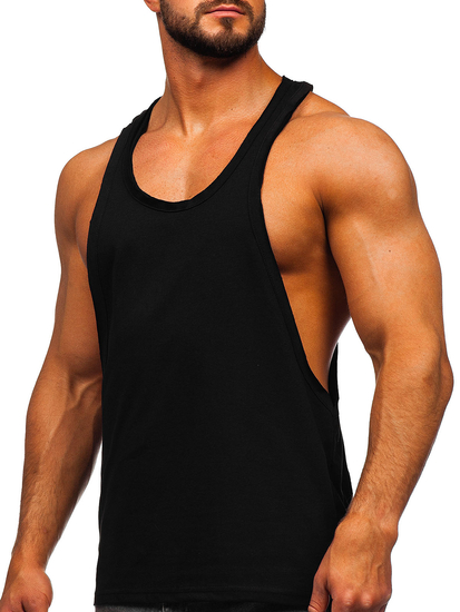 Tricou bărbătesc negru, simplu, tip boxer Bolf 1245