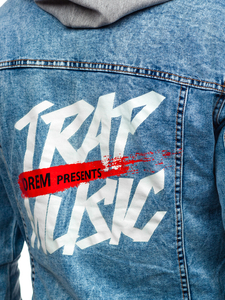 Geacă de blugi bleumarin cu glugă Bolf HY958