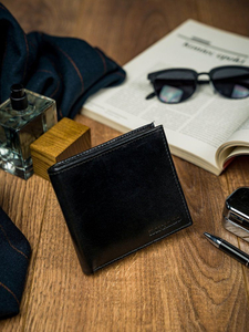 Portofel de piele bărbați negru 4587