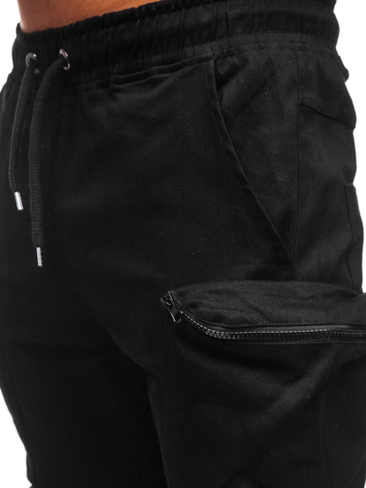 Pantaloni joggers cargo negri Bolf 0475