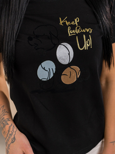 Tricou negru de dama cu imprimeu Bolf 95T2519