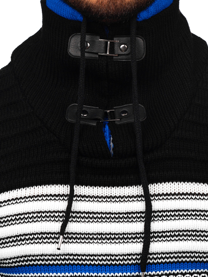 Pulover gros negru-albastru Bolf 2026