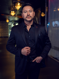 Jacheta casual neagră pentru bărbați Bolf 026A