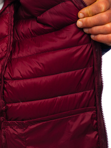 Geacă bleumarin cu glugă matlasată Bolf 13022