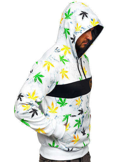 Hanorac alb cu imprimeu Bolf HM351