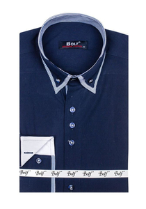 Cămașă elegantă bărbați bleumarin Bolf 6929-A