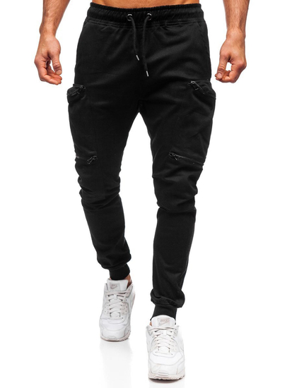 Pantaloni joggers cargo negri Bolf 0475