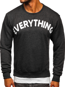 Bluză grafit bărbați cu imprimeu Bolf 181905