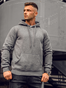 Hanorac tip cangur gri-antracit Bolf 2009A