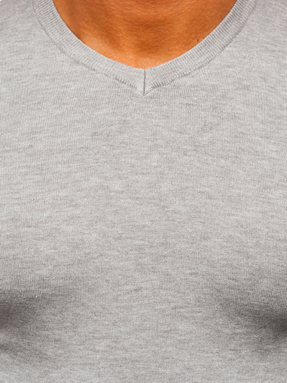 Pulover bărbătesc cu guler în V melanj Bolf YY03