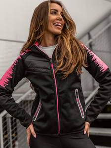 Glugă matlasată pentru femei Hanorac Bolf negru KSW4007A