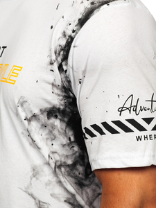 Tricou alb cu imprimeu Bolf 11003