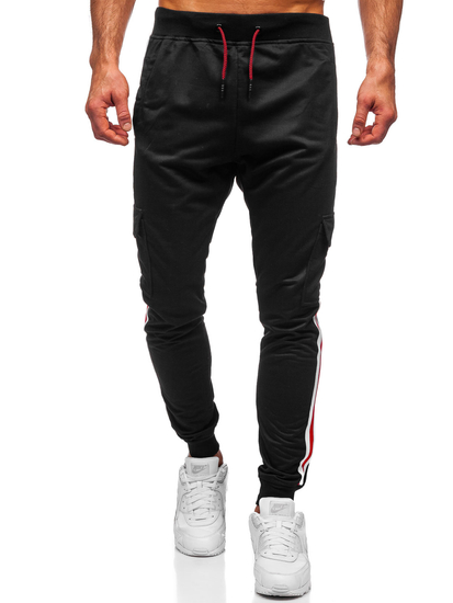 Pantaloni joggers negri Bolf YLB88018