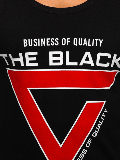 Maiou negru tip bokser cu imprimeu Bolf 14833