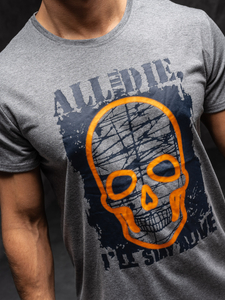 Tricou bărbătesc antracit cu imprimeu Bolf Y70007