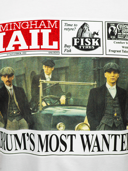 Tricou alb cu aplicații Bolf 2826