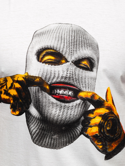 Maiou alb cu imprimeu Bolf 14811