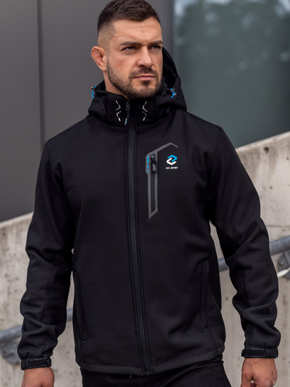 Geacă softshell neagră-albastră Bolf WX062