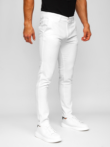 Pantaloni chino albi pentru bărbați Bolf 0055