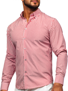 Cămașă cu mânecă lungă în dungi pentru bărbați Coral Bolf 22731