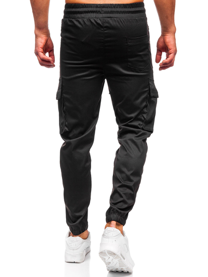 Pantaloni cargo negri pentru bărbați pantaloni de jogging pantaloni de trening de la Bolf HSS300