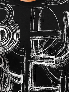 Tricou negru imprimat pentru bărbați Bolf KS2525T